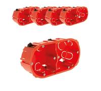 Zenitech - Lot de 5 boîtes d'encastrement placo double entraxe 71mm - Rouge Rouge