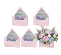 Lot de 5 boîtes d'enveloppes de Saint-Valentin, enveloppes florales pour bouquet de fleuriste, sacs pliants, enveloppes pour bouquet de fleurs, bouquet de fleurs, pour mariage, fiançailles, fête des