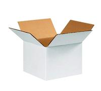 Lot de 5 boîtes en carton double cannelure, blanches, 47 x 32 x 37 cm, emballage d'expédition en carton ondulé léger, solide et résistant, fabriquées en Italie