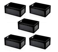 Lot de 5 boîtes Euro 60 x 40 x 27 Noir 60 x 40 x 27
