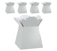 Lot de 5 boîtes pour bouquet de fleurs, emballage cadeau, vase - Support pour fleurs, bouquets, plantes, bonbons - Décoration pour mariage, anniversaire, arrangement floral - Blanc