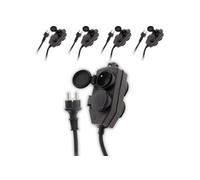 - Lot de 5 boîtiers de dérivation 4 prises IP44 5m - Noir