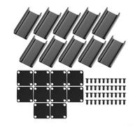 Lot de 5 boîtiers de projet en aluminium noir avec design fendu extrudé pour circuits électroniques, montage PCB et appareils d'alimentation 50 x 25 x 25 mm