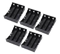 Lot de 5 boîtiers de rangement en plastique noir pour 3 piles 18650 de 3,7 V, 6 broches