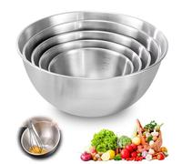 Lot de 5 bols mélangeurs en acier inoxydable - Saladiers en acier inoxydable - Bol mélangeur en acier inoxydable - Bol de cuisine - Bol de service 1 l, 1,5 l, 2 l, 2,5 l, 3,5 l - Saladier en acier