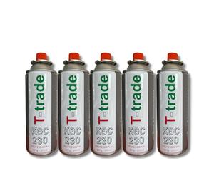 Lot de 5 bonbonnes de gaz butane de 250 g pour fourneaux, camping et maison