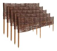 Lot De 5 Bordure De Jardin En Saule Creative Home 100 X 30 Cm (+/- 1 Cm) Clôture De Jardin Bordure De Pelouse Multicolore