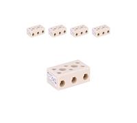 Zenitech - Lot de 5 bornes stéatite tripolaires 6 à 16mm²