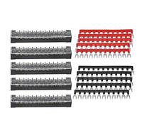 Lot de 5 borniers à vis Double rangée 12 Positions bornier Ensemble 600 V 15 A pré-isolé borne barrière Bande