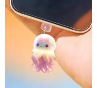 Lot de 5 bouchons anti-poussière en acrylique pour téléphone iOS | Bouchons anti-poussière en forme de méduse créative pour iPhone Samsung
