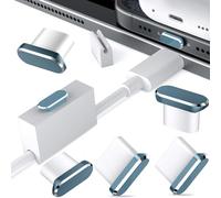 Lot de 5 Bouchons Anti-poussière USB C pour iPhone 16 15 Pro Max Samsung S25 S24 Ultra A54 Galaxy S23 S22, Protecteur à Clip de Fixation de Type C pour Port de Charge Google Pixel 10 9 8 7 6a