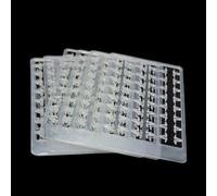 Lot de 5 bouchons de bouillettes pour pêche à la carpe pour granulés de viande, cheveux, 48 pièces/carte, arrêts d'appâts réutilisables en plastique avec design en forme de V, blanc