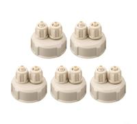 Lot de 5 bouchons de bouteille pour générateur d'aquarium, couvercle de réacteur en plastique avec deux trous pour diffuseur d'air et compteur de bulles, joint résistant à la rouille pour plantes