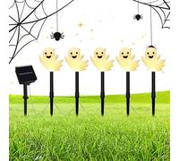 Lot de 5 bouchons lumineux à énergie solaire pour Halloween - Pour jardin, allée, trottoir, cimetière, terrasse, pelouse