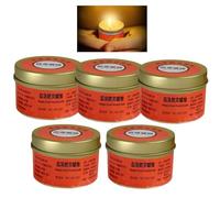 Lot de 5 bougies de survie à combustion lente - 50 g - Longue durée de vie - 26 à 30 heures - Bougies de survie en cire de soja pour pannes de courant - Aventure en plein air, chasse aux tempêtes