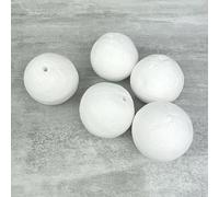 Lot de 5 Boules de 5 cm en ouate de Cellulose, Billes Blanches en Coton compressé de 50mm avec Trou