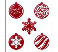 Lot de 5 boules de noël - or satiné
