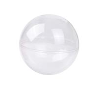 Lot de 5 boules de Noël unies en plastique transparent rechargeables, boules décoratives de Noël de 5 cm pour travaux manuels, kit de boules en acrylique transparent rechargeables