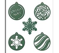 Lot de 5 boules de noël - vert sapin