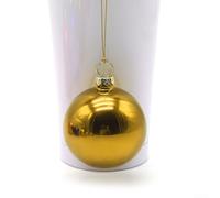 Lot de 5 boules de Noël vierges - 8 cm - Décorations de sapin de Noël personnalisées pour impression par transfert thermique - Sublimation - Décorations de vacances (doré)