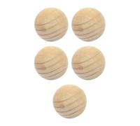 Lot de 5 boules en bois massif non peintes pour travaux manuels et projets de bricolage sans trou 70 mm de diamètre