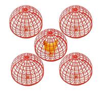 Lot de 5 Boules-Enclos Roulantes pour Poules Mobile Cage Sphérique pour Poules pour Parcours en Plein Air en Plastique Enclos Sphérique Sécurisé pour Jardin Extérieur Red 50 cm L x 1 cm W x 1 cm H