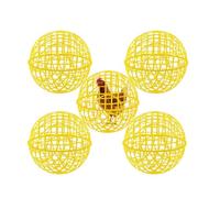 Lot de 5 Boules-Enclos Roulantes pour Poules Mobile Cage Sphérique pour Poules pour Parcours en Plein Air en Plastique Enclos Sphérique Sécurisé pour Jardin Extérieur Yellow 30 cm L x 1 cm W x 1 cm H