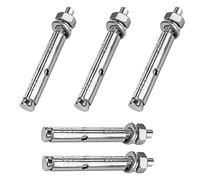 Lot de 5 boulons à expansion - Écrous hexagonaux - Chevilles de fixation robustes en acier inoxydable (M10 x 100 mm)