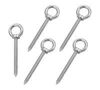 Lot de 5 Boulons à Œil en Acier Inoxydable 304, Crochets à Œil Autotaraudeurs M4 x 50 pour Attaches en Bois, Hamac, Balançoire, Chaise de Yoga