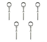 Lot de 5 boulons à œil en acier inoxydable 316 avec rondelles d'écrou pour gréement et ancrage (M6 x 60)