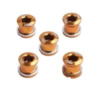 Lot de 5 boulons de plateau CNC pour vélo de montagne SRAM M8 x 10 mm pour joints mobiles pour installation simple et double, écrous de fixation de pignon en alliage d'aluminium robuste (rouge