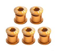 Lot de 5 boulons de plateau en aluminium pour vélos de route pour changement de pédalier simple, double et triple vitesse (B doré)
