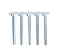 Lot de 5 boulons ou écrous M8 en T pour gabarits de travail du bois pour rail en T de 8 mm, fixations en plastique noir et argenté pour table de toupie perceuse, presse à hacher