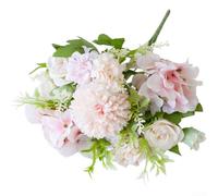 Lot de 5 bouquets en soie de style nordique avec hortensia pivoine rose pour planification de mariage, arrière-plans de photographie et décoration d'espace de vie (N)