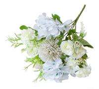 Lot de 5 bouquets en soie de style nordique avec hortensia pivoine rose pour planification de mariage, arrière-plans de photographie et décoration d'espace de vie (K)