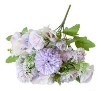 Lot de 5 bouquets en soie de style nordique avec hortensia pivoine rose pour planification de mariage, arrière-plans de photographie et décoration d'espace de vie (L)