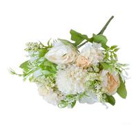 Lot de 5 bouquets en soie de style nordique avec hortensia pivoine rose pour planification de mariage, arrière-plans de photographie et décoration d'espace de vie (E)