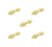 Lot de 5 boutons à coudre en forme de grenouille chinoise pour costume de scène Cheongsam Doré 22 x 7,5 cm