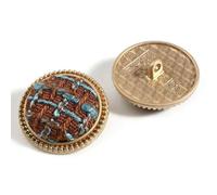 Lot de 5 boutons de 25 mm recouverts de tissu à carreaux tweed, tige ronde, for loisirs créatifs et couture.(2)