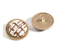 Lot de 5 boutons de 25 mm recouverts de tissu à carreaux tweed, tige ronde, for loisirs créatifs et couture.(7)