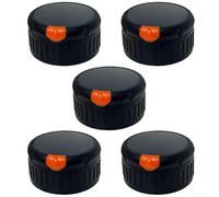 Lot de 5 boutons de contrôle de four conçus pour tiges de 58 mm avec texture améliorée pour faciliter le tournage lorsqu'il est humide (noir)