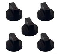 Lot de 5 boutons de cuisinière à gaz, barbecue, 50 mm de diamètre, 8 mm, intensité de flamme réglable avec précision pour cuisinières, fours et verrous de cuisinière à gaz (noir)