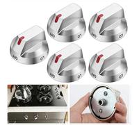 Lot de 5 boutons de cuisinière DG64-00473A pour Samsung NX58H5600SS pour cuisinière à gaz, contrôle du brûleur supérieur avec construction en métal et ajustement précis