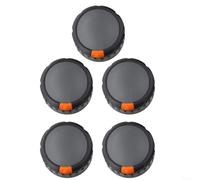 Lot de 5 boutons de four pour cuisinière à gaz, base de 50 mm avec insert de 8 mm, résistant à la chaleur, pour les besoins quotidiens de cuisine (anneau en cuir noir)