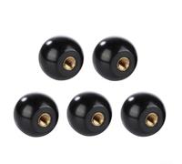 Lot de 5 boutons de levier à boule en bakélite avec filetage femelle et écrou en cuivre pour machine outil, compatibles avec machines d'impression et équipements électroniques (M6 x 25)