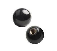 Lot de 5 boutons de levier boule en bakélite noire avec filetage femelle en cuivre pour machines-outils, équipements d'impression et machines industrielles, options M5 M6 M8 M10, diamètre de 20 mm à