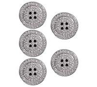 Lot de 5 boutons de luxe en résine de diamant artificiel pour manteau/blazer/costumes/veste #2 20 mm