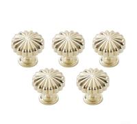 Lot de 5 boutons de poignée de porte ronds en alliage de zinc pour armoire, armoires de cuisine et tiroirs avec écrou d'accouplement sécurisé