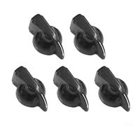Lot de 5 boutons de potentiomètre avec trou d'arbre de 6 mm et insert en laiton - Boutons de contrôle de rechange durables pour amplificateur, guitare ou table de mixage (noir)
