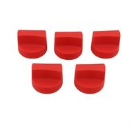 Lot de 5 boutons de rechange pour grille de cuisson à gaz en plastique pour barbecue et cuisine en plein air, 50 mm de diamètre avec insert de 8 mm, rouge et noir (rouge)